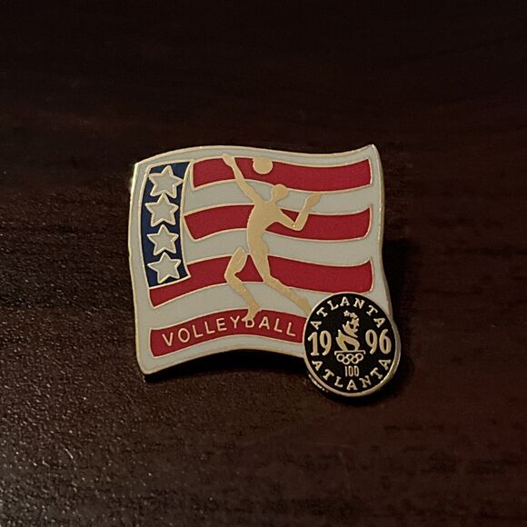 1996 Atlanta‎ Olympics Team USA Volleyball Event Lapel Hat Pin - Picture 1 of 4